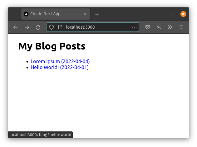 Home page linking to blog posts